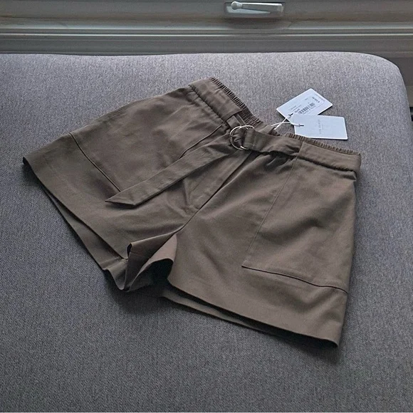 Ted Baker London Olive Green D Ring Detailed Shorts Size 4 NWT - Picture 2 of 7